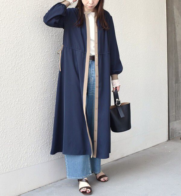 SHIPS Colors 「《予約》SHIPS Colors:〈手洗い可能〉配色 ギャザー ワンピース 2◆」|ワンピース|