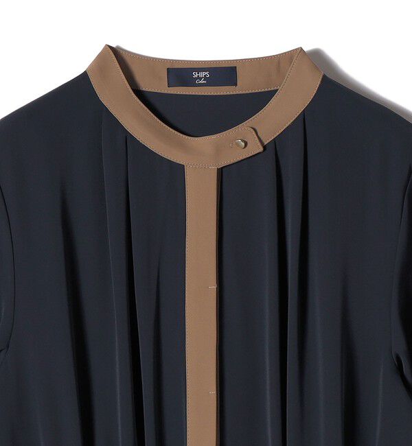 SHIPS Colors 「《予約》SHIPS Colors:〈手洗い可能〉配色 ギャザー ワンピース 2◆」|ワンピース|