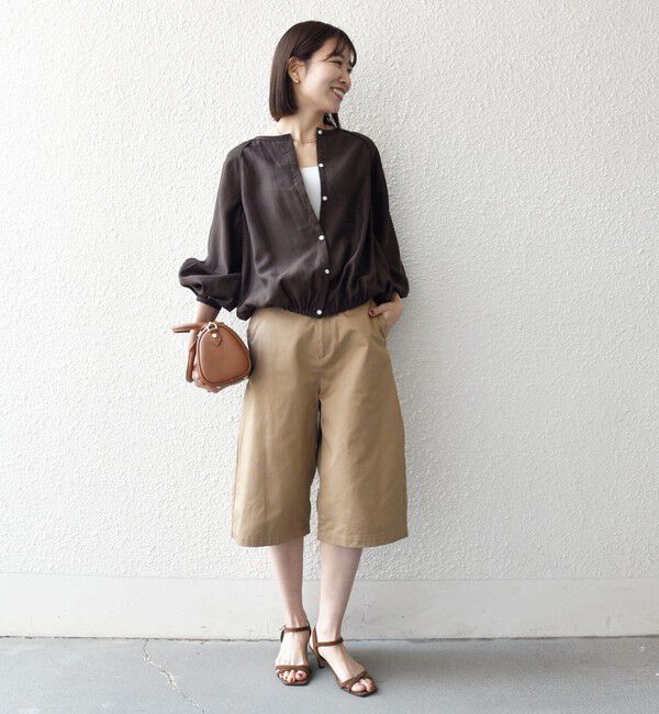 SHIPS any「《予約》SHIPS any:〈洗濯機可能〉シアー クルーネック ボリューム スリーブ ブラウス」|シャツ・ブラウス|