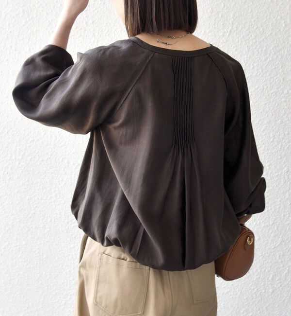 SHIPS any「《予約》SHIPS any:〈洗濯機可能〉シアー クルーネック ボリューム スリーブ ブラウス」|シャツ・ブラウス|