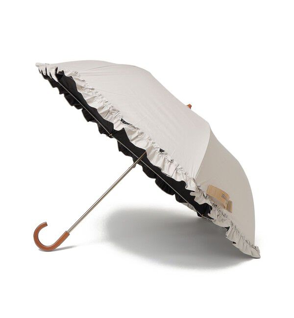 SHIPS Colors 「《予約》assa:BODYWRAP フリル 折り畳み傘 (晴雨兼用・親骨55cm)◆」|傘|オフホワイト