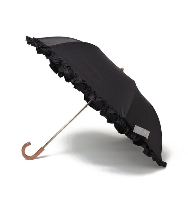SHIPS Colors 「《予約》assa:BODYWRAP フリル 折り畳み傘 (晴雨兼用・親骨55cm)◆」|傘|ブラック