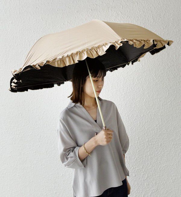 SHIPS Colors 「《予約》assa:BODYWRAP フリル 折り畳み傘 (晴雨兼用・親骨55cm)◆」|傘|