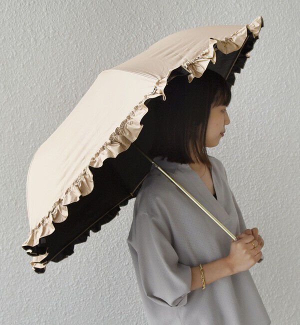 SHIPS Colors 「《予約》assa:BODYWRAP フリル 折り畳み傘 (晴雨兼用・親骨55cm)◆」|傘|