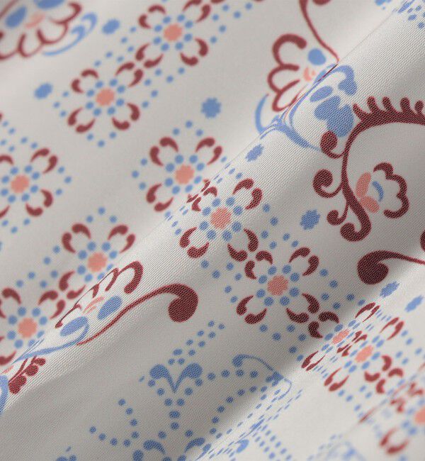 quaranciel「《予約》quaranciel:〈洗濯機可能〉フラワー スカーフ プリント Vネック フレア ワンピース」|ワンピース|