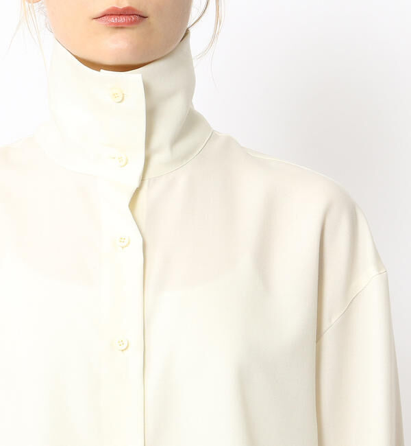 CABaN「 ウールツイル ハイネックロングシャツ」|シャツ・ブラウス|