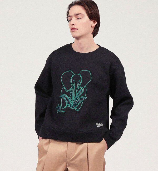 CABaN「CABaN ウールコットンダブルフェイス エンブロイダリープルオーバー」|スウェット・ジャージ|