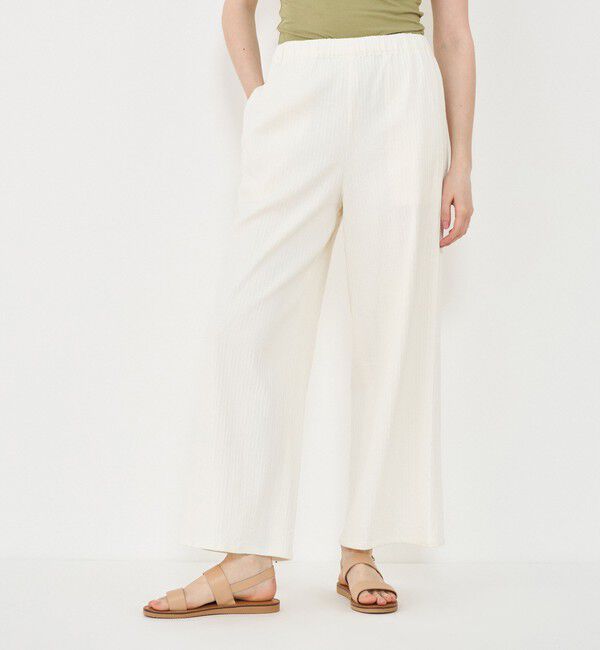 GALERIE VIE「コットンリネンストレッチ イージーワイドパンツ」|その他|