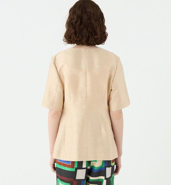 Ballsey「グロッシースラブ ハーフスリーブジャケット」|ノーカラージャケット|