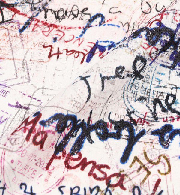 DES PRES「メッセージウォールプリント  スカーフ」|バンダナ・スカーフ|