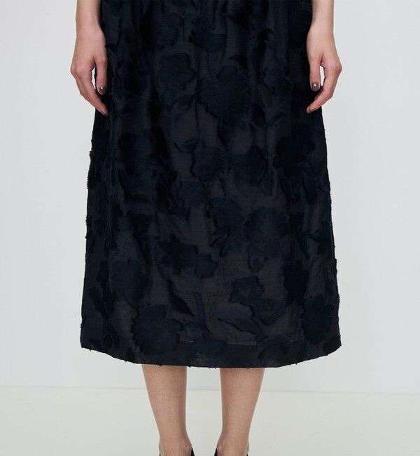 TOMORROWLAND collection「シアーカットフラワー タックフレアスカート」|フレア|