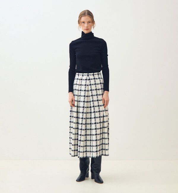 TOMORROWLAND collection「タッタースパンコール タックバレルスカート」|フレア|