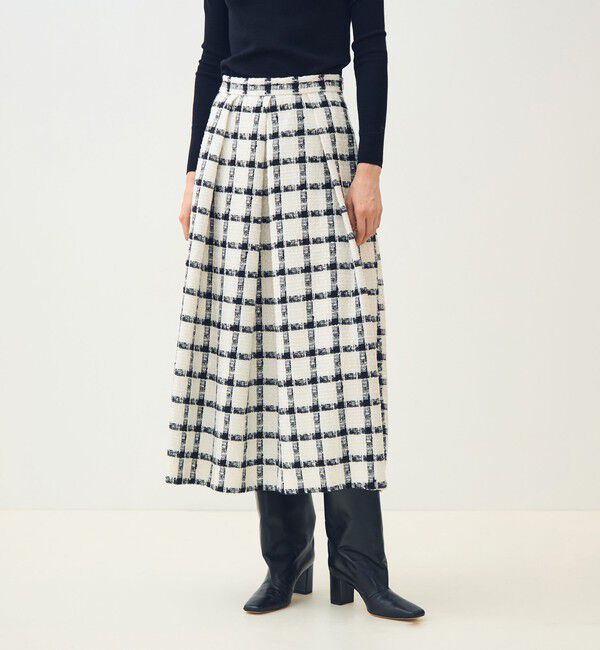 TOMORROWLAND collection「タッタースパンコール タックバレルスカート」|フレア|