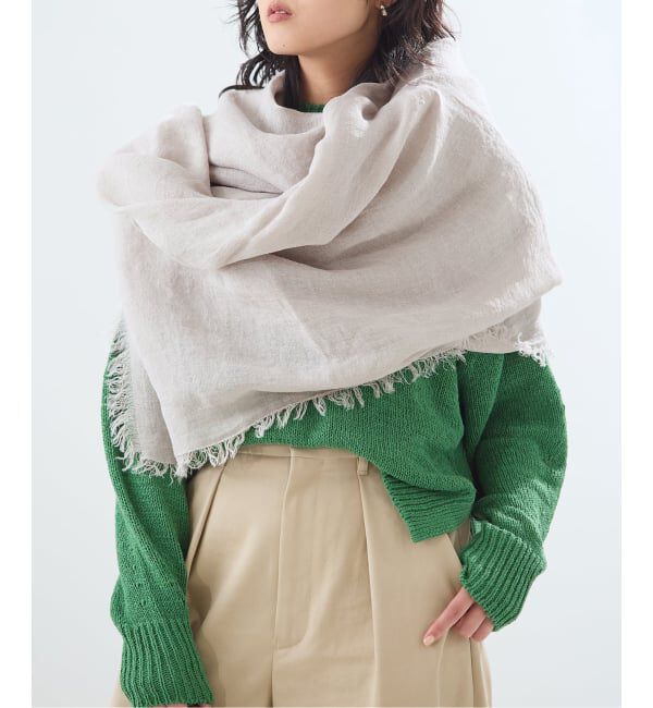 journal standard L'essage「《追加予約》【ASAUCE MELER】フランダースサンリネンガーゼSTLiii：ストール」|ストール|グレーB