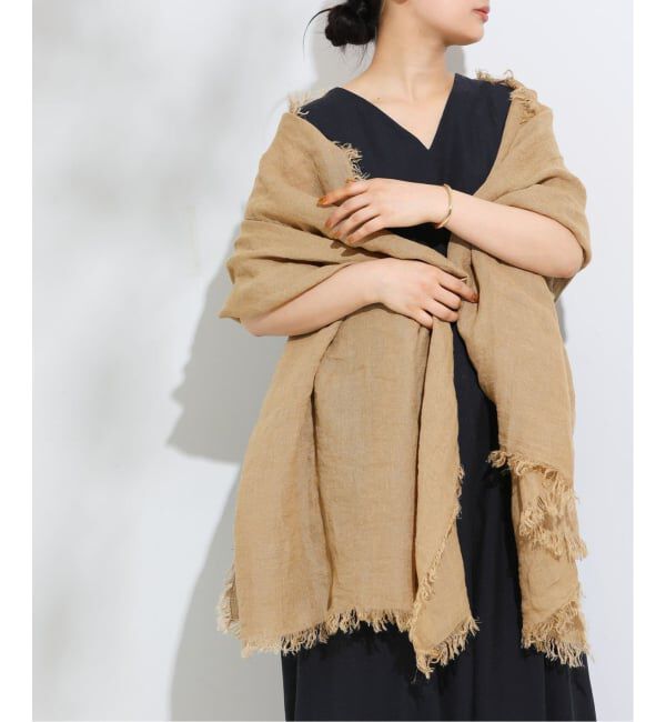 journal standard L'essage「《追加予約》【ASAUCE MELER】フランダースサンリネンガーゼSTLiii：ストール」|ストール|ベージュ