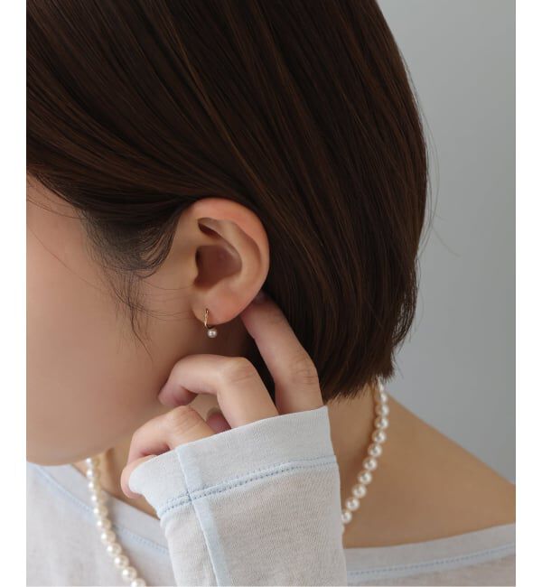 Lilas by Spick&Span「《WEB限定予約》パールフープピアスS K10（両耳）」|ピアス|