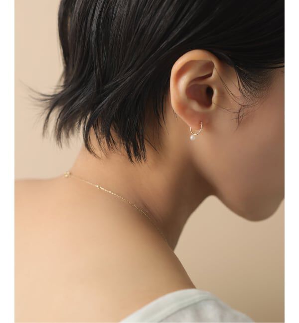 Lilas by Spick&Span「《WEB限定予約》パールフープピアスS K10（両耳）」|ピアス|