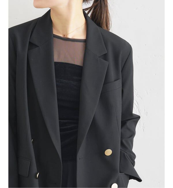 U by SPICK&SPAN「≪予約≫シアーベロア コルセットトップス」|Tシャツ・カットソー|ブラック