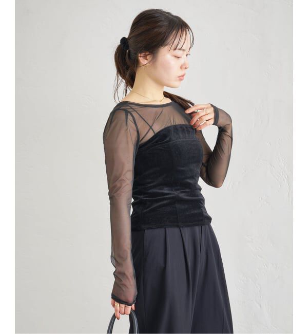 U by SPICK&SPAN「≪予約≫シアーベロア コルセットトップス」|Tシャツ・カットソー|