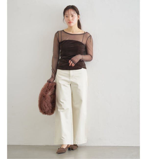 U by SPICK&SPAN「≪予約≫シアーベロア コルセットトップス」|Tシャツ・カットソー|