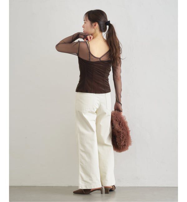 U by SPICK&SPAN「≪予約≫シアーベロア コルセットトップス」|Tシャツ・カットソー|