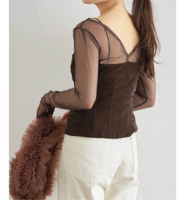 U by SPICK&SPAN「≪予約≫シアーベロア コルセットトップス」|Tシャツ・カットソー|