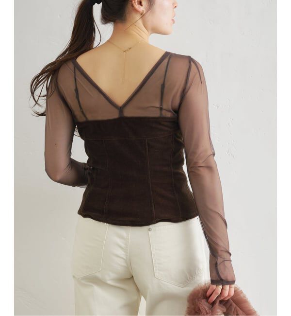 U by SPICK&SPAN「≪予約≫シアーベロア コルセットトップス」|Tシャツ・カットソー|