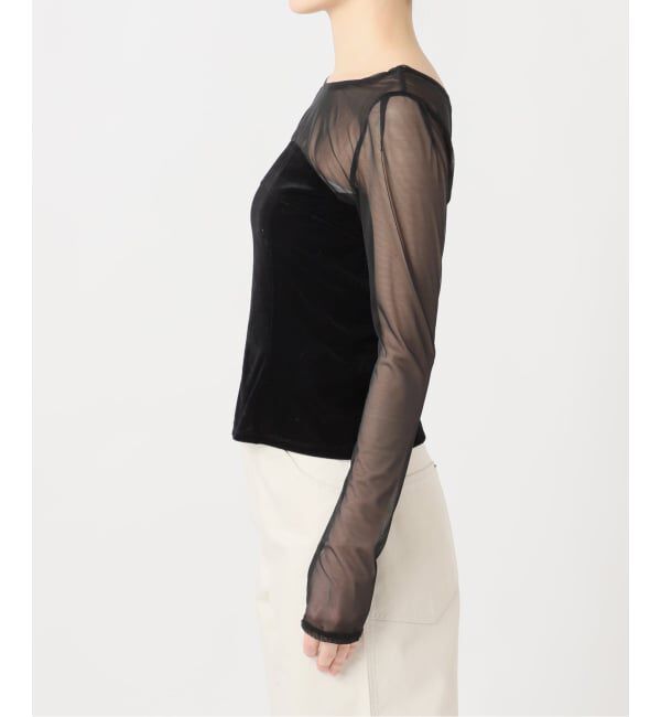 U by SPICK&SPAN「≪予約≫シアーベロア コルセットトップス」|Tシャツ・カットソー|