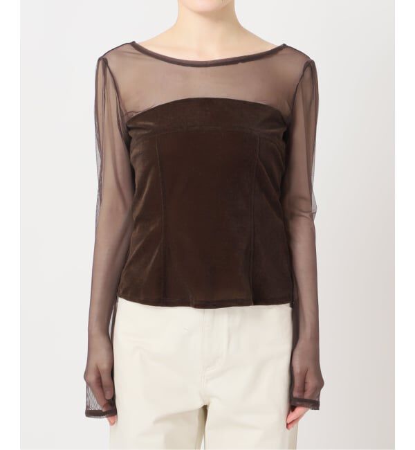 U by SPICK&SPAN「≪予約≫シアーベロア コルセットトップス」|Tシャツ・カットソー|