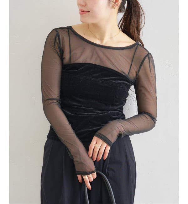 U by SPICK&SPAN「≪予約≫シアーベロア コルセットトップス」|Tシャツ・カットソー|