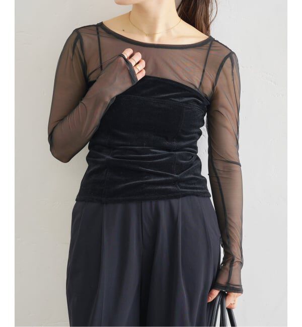 U by SPICK&SPAN「≪予約≫シアーベロア コルセットトップス」|Tシャツ・カットソー|