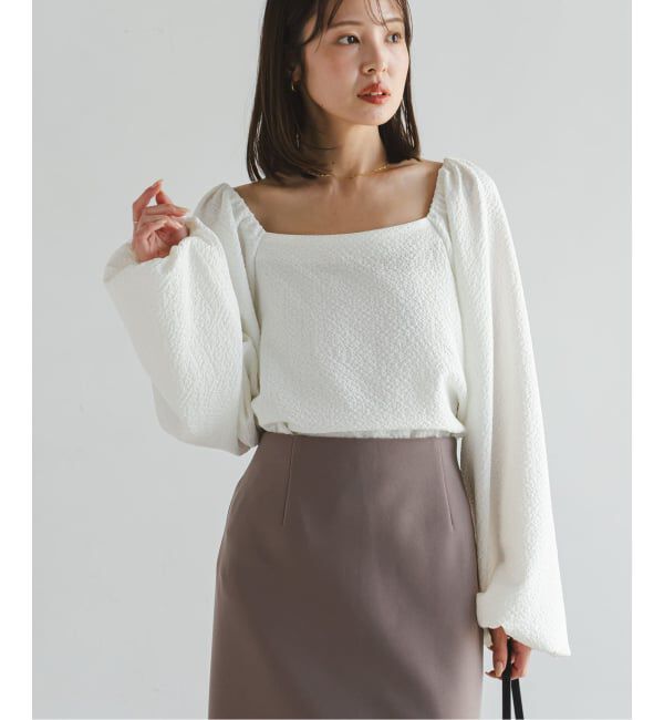 NOBLE「《追加予約》ボリュームスリーブドビーブラウス」|シャツ・ブラウス|