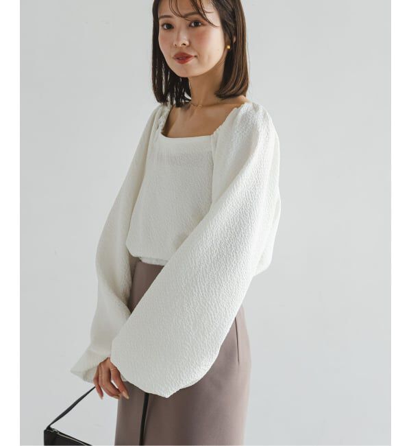 NOBLE「《追加予約》ボリュームスリーブドビーブラウス」|シャツ・ブラウス|