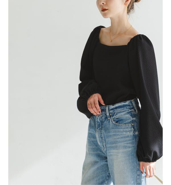 NOBLE「《追加予約》ボリュームスリーブドビーブラウス」|シャツ・ブラウス|