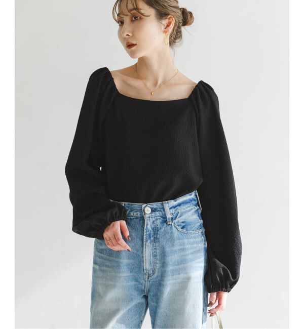 NOBLE「《追加予約》ボリュームスリーブドビーブラウス」|シャツ・ブラウス|