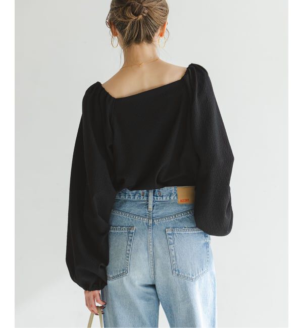 NOBLE「《追加予約》ボリュームスリーブドビーブラウス」|シャツ・ブラウス|