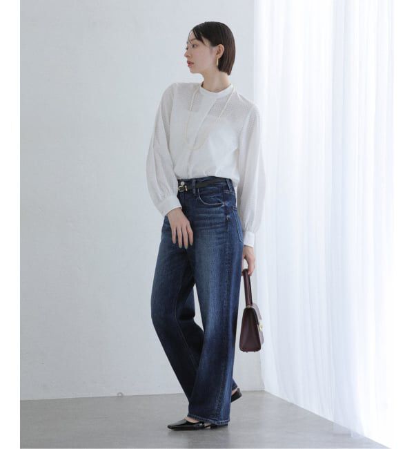  「【洗える】シアーギンガムボータイブラウス」|シャツ・ブラウス|