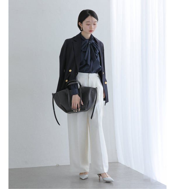  「【洗える】シアーギンガムボータイブラウス」|シャツ・ブラウス|