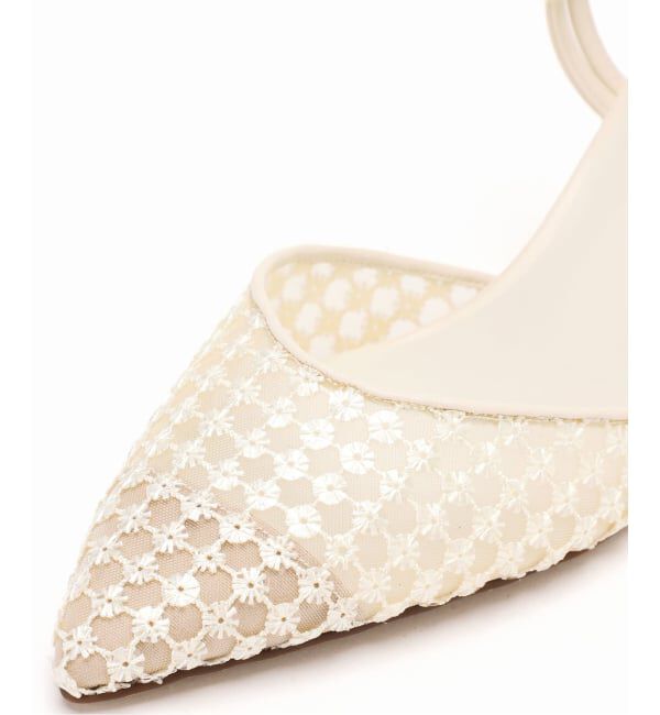  「《予約》5cmポインテッドフラワースパンコールミュール」|パンプス|