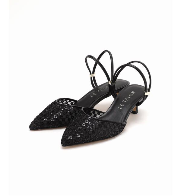  「《予約》5cmポインテッドフラワースパンコールミュール」|パンプス|