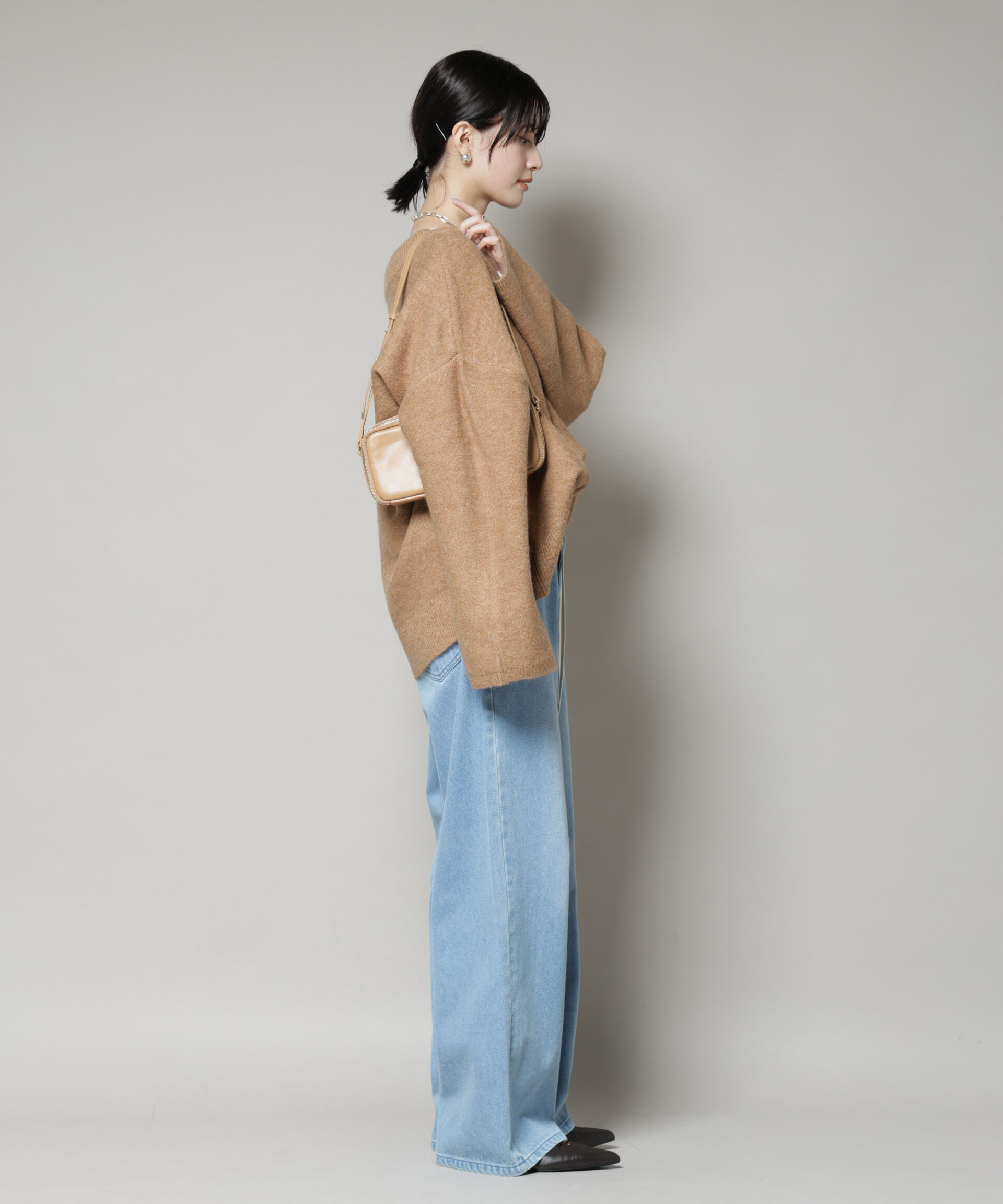 nano･universe「Vネックワイドシルエット圧縮ニット」|ニット・セーター|