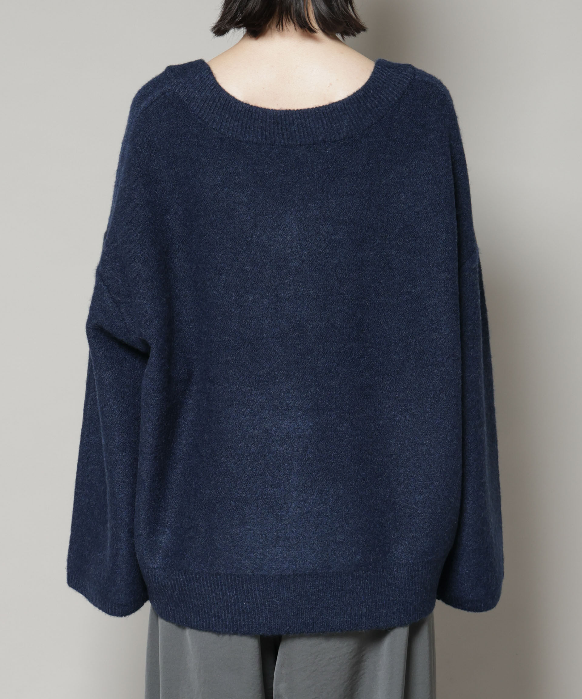 nano･universe「Vネックワイドシルエット圧縮ニット」|ニット・セーター|