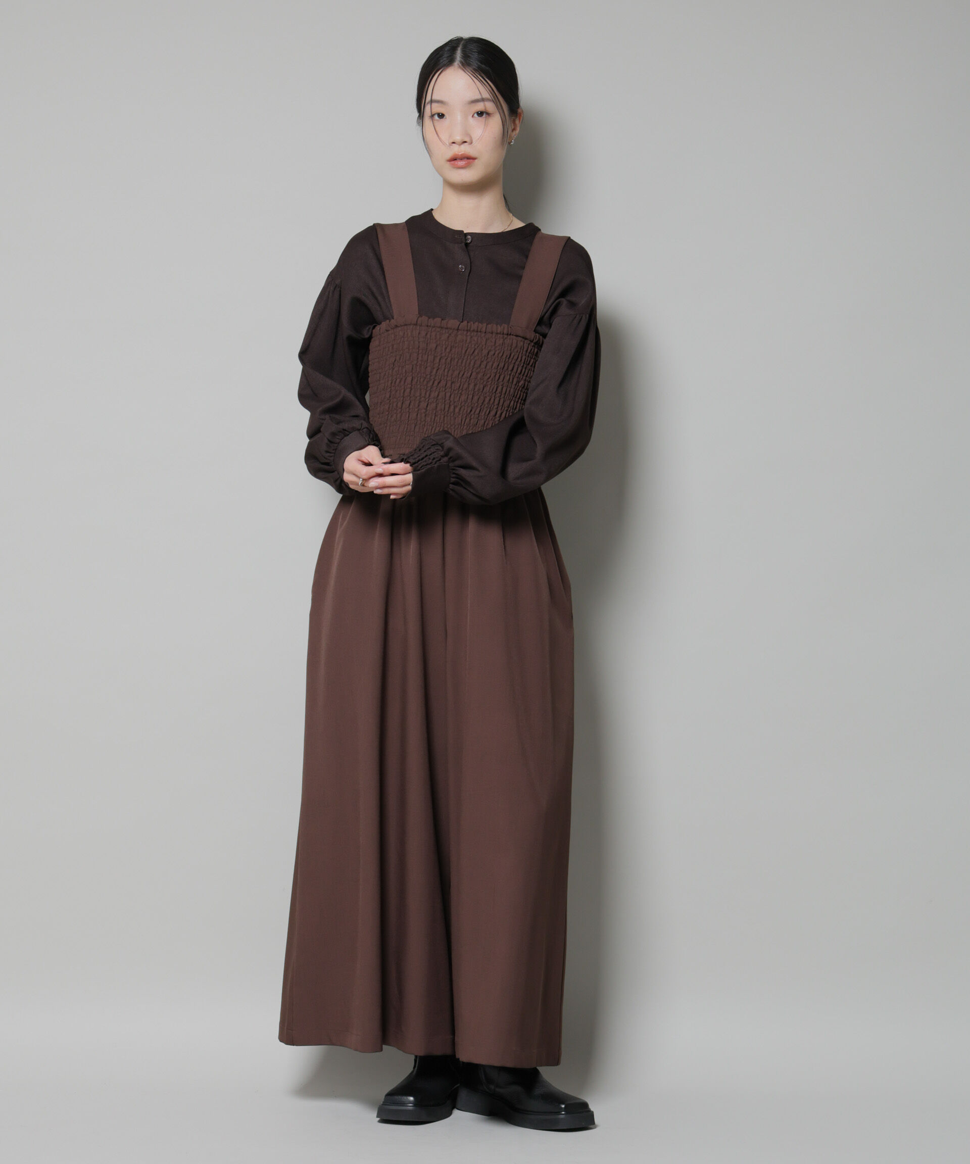 nano･universe「ｳｰﾙﾗｲｸﾎﾟﾘｴｽﾃﾙ前後2way切り替えﾍﾟﾌﾟﾗﾑﾌﾞﾗｳｽ(ｾ  」|シャツ・ブラウス|