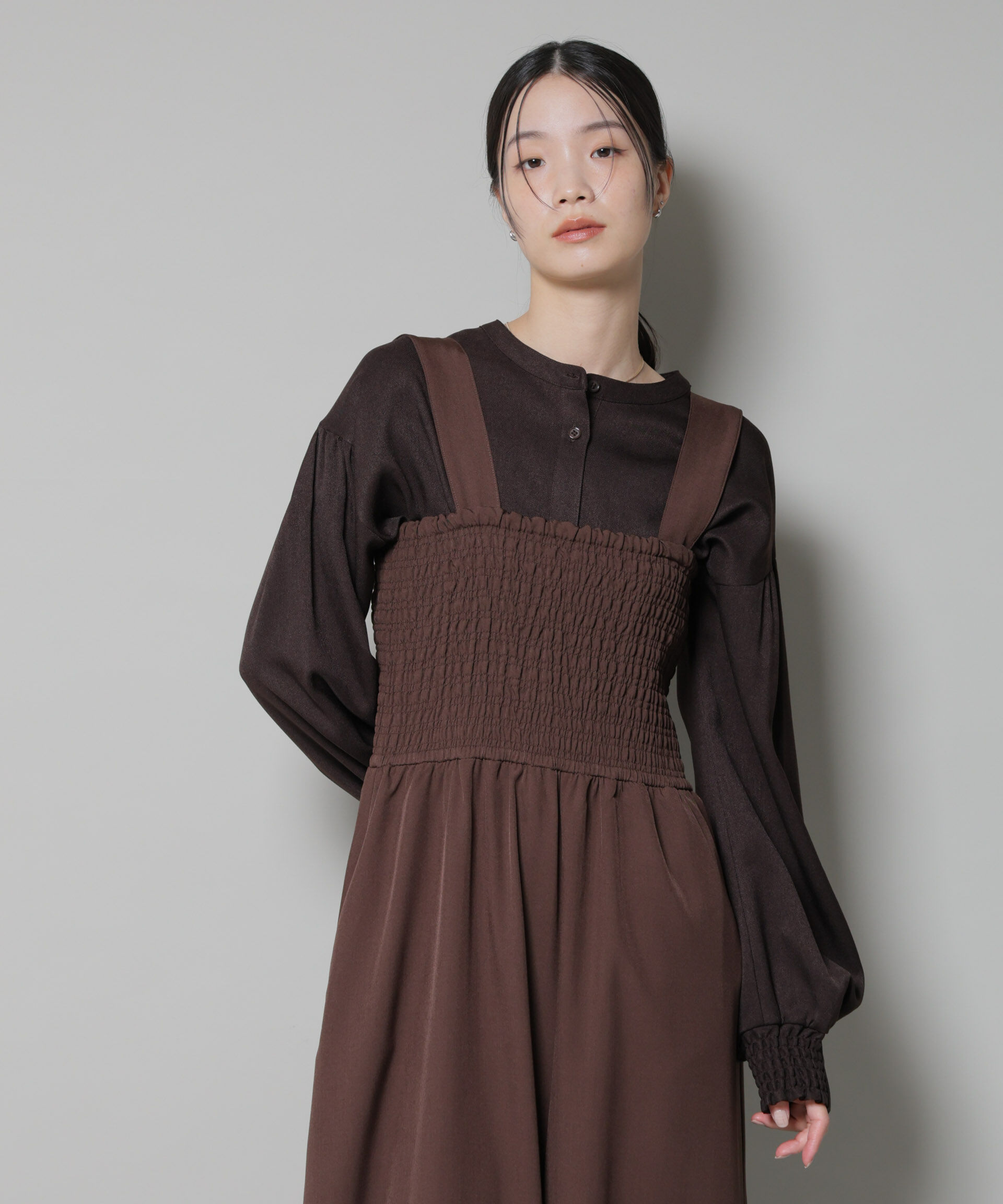 nano･universe「ｳｰﾙﾗｲｸﾎﾟﾘｴｽﾃﾙ前後2way切り替えﾍﾟﾌﾟﾗﾑﾌﾞﾗｳｽ(ｾ  」|シャツ・ブラウス|