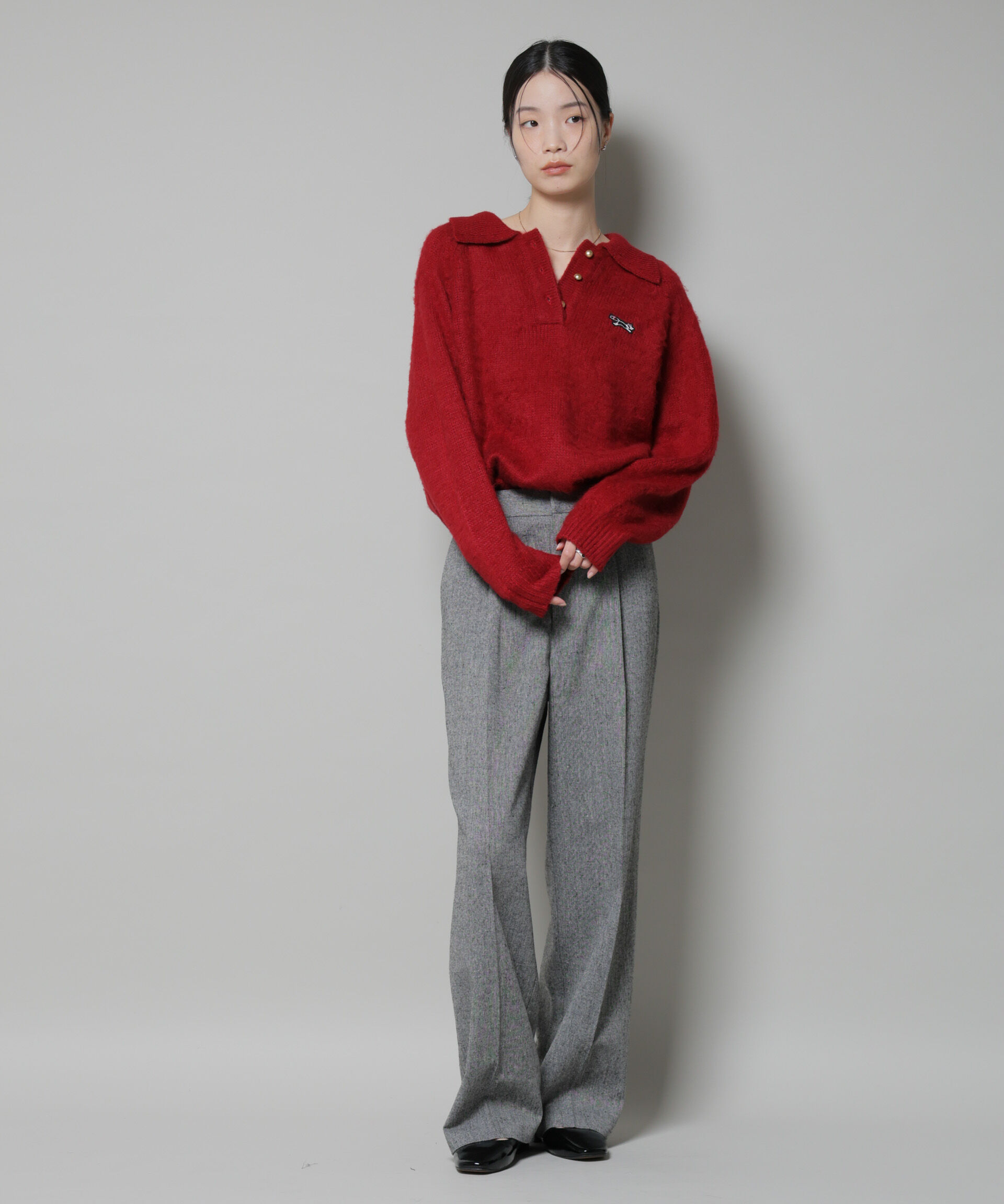 nano･universe「ツイードワンタックパンツ」|チノ|