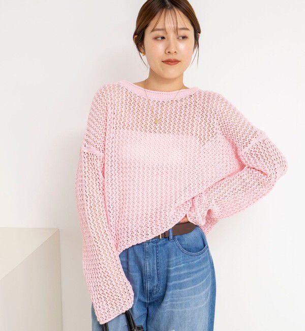 NOLLEY'S「《手洗い可能》ペーパーヤーンメッシュプルオーバー」|ニット・セーター|