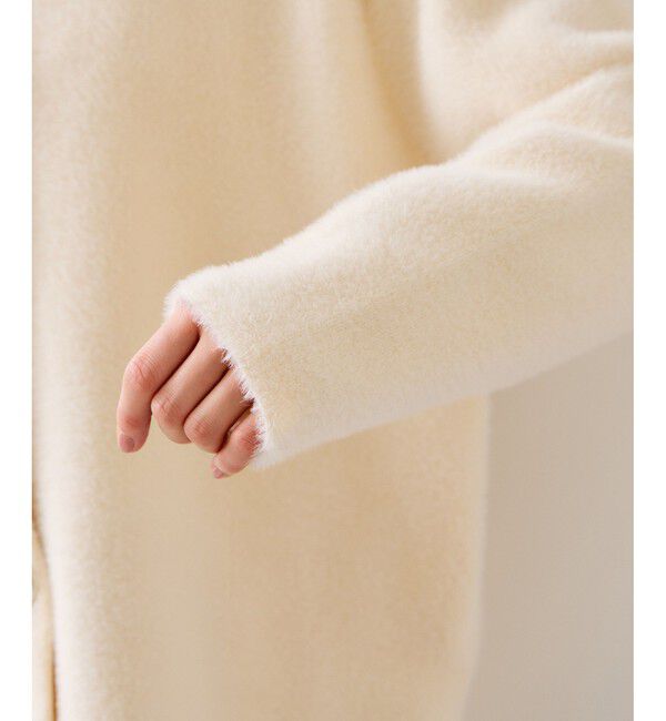 VIS「接結メタルボタンミニフェザーニットコート」|ノーカラージャケット|