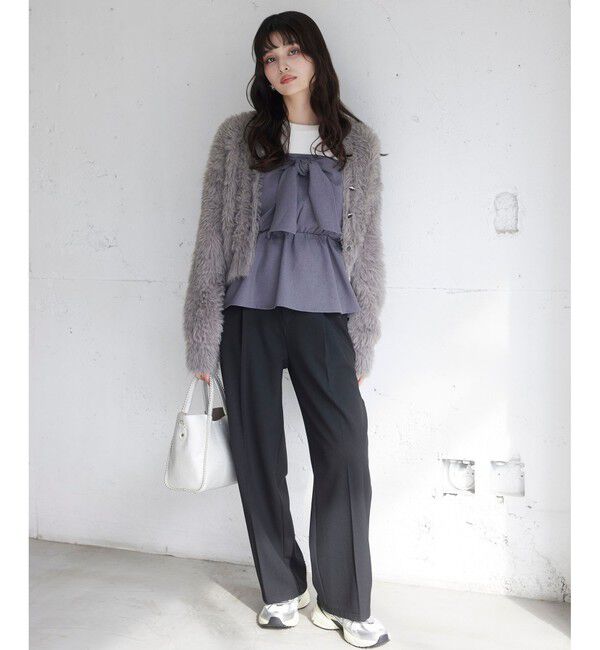 VIS「Hot Beautyベルテッドスリムストレートパンツ/イージーケア」|チノ|