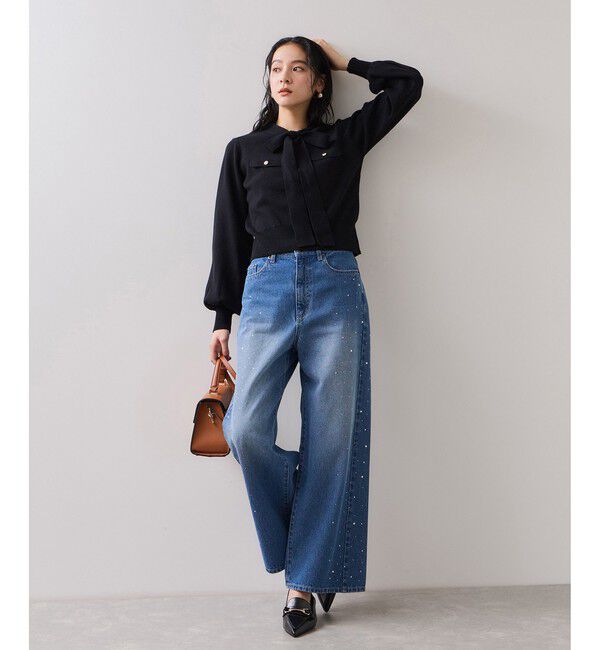 VIS「ニットリボン付きプルオーバー」|ニット・セーター|