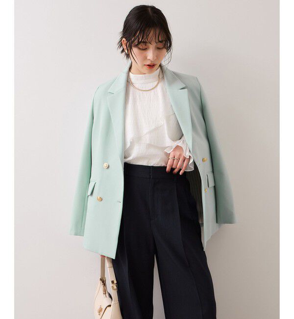 VIS「【美easy】コンフォート金ボタンジャケット/イージーケア・UVケア・セットアップ対応」|テーラードジャケット|